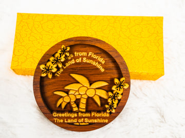 Florida Wooden Palm Tree Magnet
