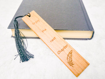 "Enjoy the Next Chapter" Wood Bookmark