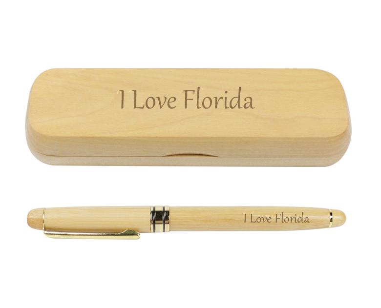 Engraved “I love Florida” Wooden Pen set