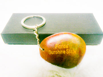 Florida Sunshine State Stone Keychain