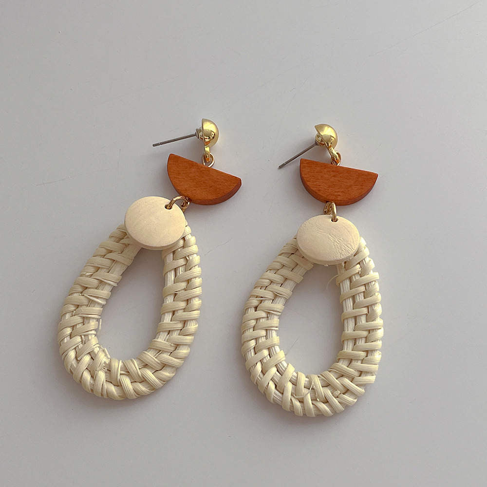 Handmade Hawaiian Style Wood Bamboo Earrings