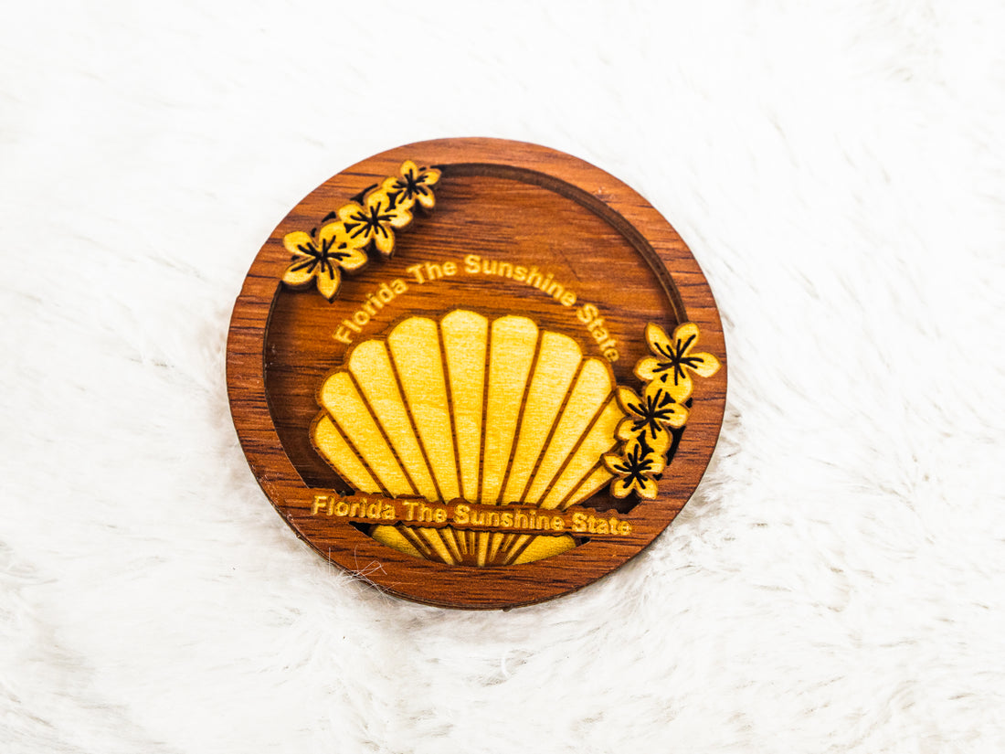 Florida Wooden Shell Magnet