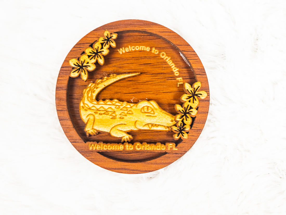 Orlando, Florida Wooden Gator Magnet